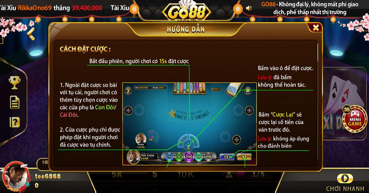 Cách chơi Xì Dách tại Go88